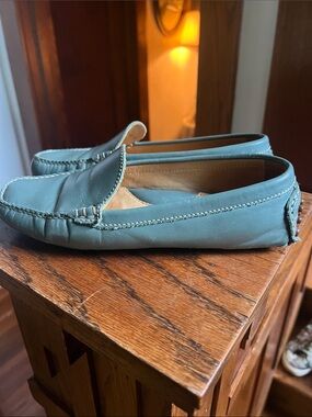 Lands end turquoise loafers size 6.5